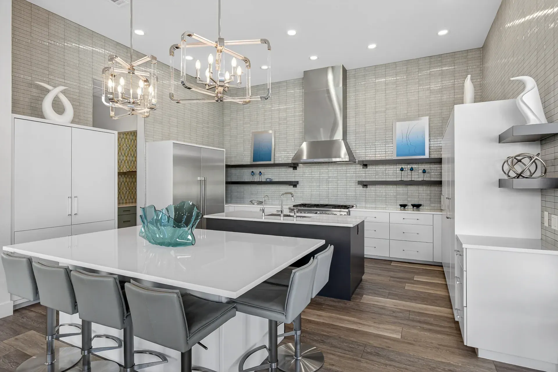 Kitchen detail with bar seating